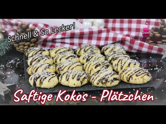 Saftige Kokos-Plätzchen/Einfache & Schnelle Weihnachtsplätzchen mit Kokos