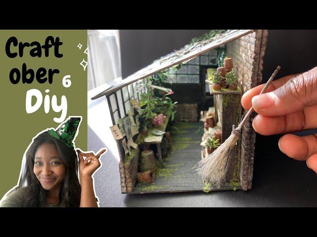 WITCH’S MINIATURE GREENHOUSE DIORAMA INTERIOR DIY CRAFTOBER #6