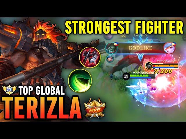 STRONGEST FIGHTER!! TOP GLOBAL TERIZLA BEST BUILD 2023 - TERIZLA GAMEPLAY - MOBILE LEGENDS