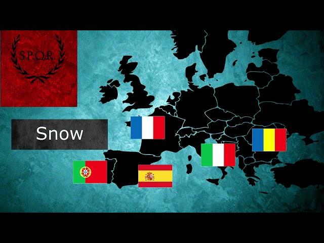 Weather - Romance languages compared to Latin