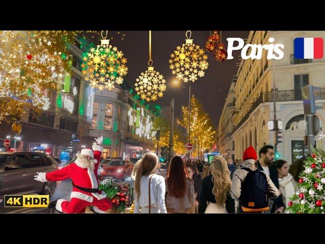 11 November 2024 France  Paris 4K HDR walking video A walk in Christmas Lights City Tour Best walk