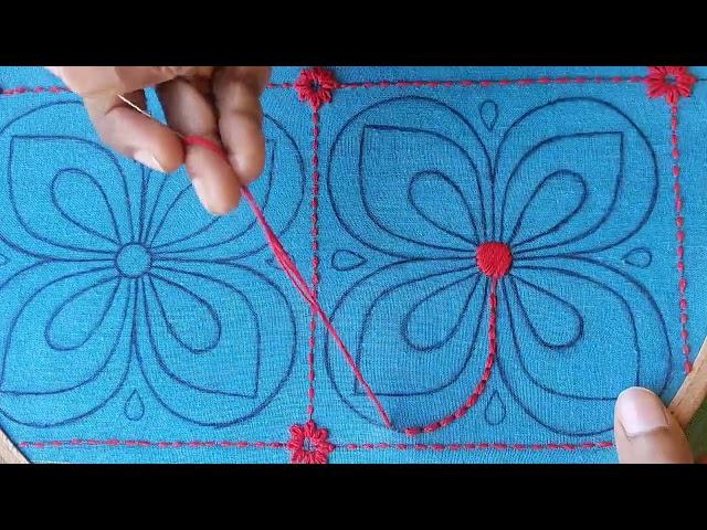 Hand embroidery nakshi kantha design tutoria,So beautiful nakshi kantha stitch for beginners