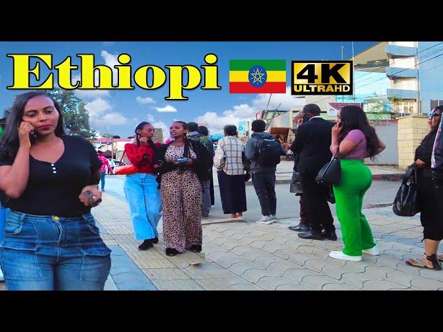 ገራሚው ሰፈር 5 ኪሎ  Addis Ababa Walking Tour (547) Piassa  Ethiopia [4K]