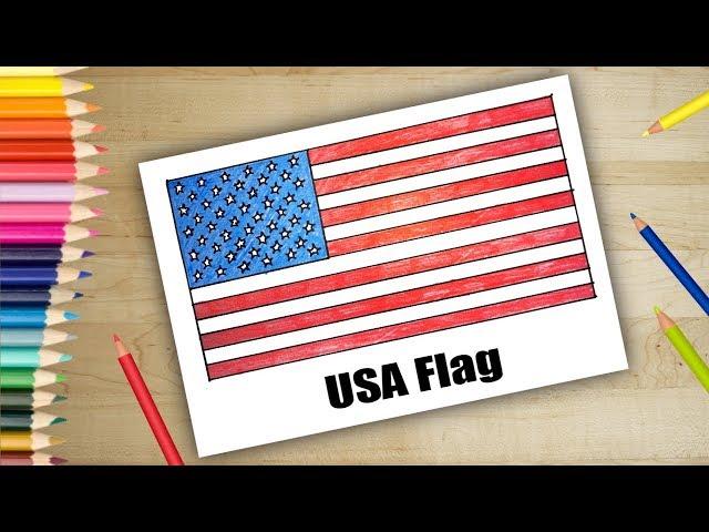 How to Draw USA flag | Drawing easy for kids