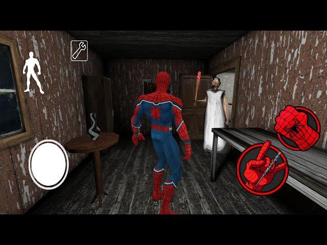 Playing as SpiderMan in Granny's Old House | Sewer Escape Mod