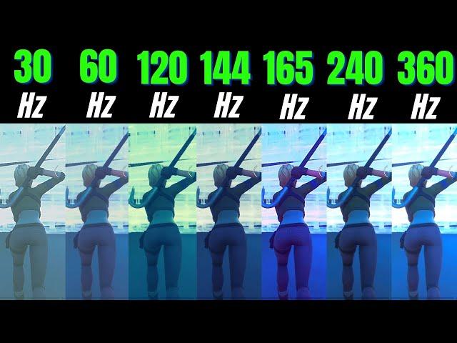 Fortnite 30Hz vs 60Hz vs 120Hz vs 144Hz vs 165Hz vs 240Hz vs 360Hz