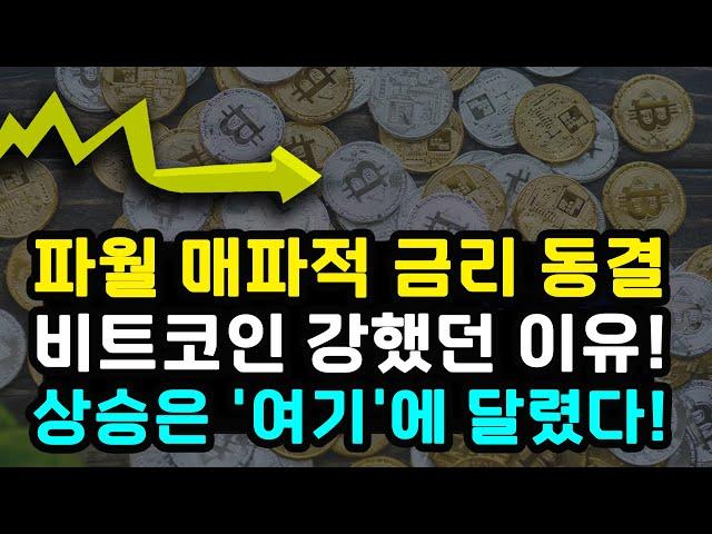 비트코인 연준의 금리 동결과 파월 매파적 메시지에도 가격 방어 잘 해낸 이유! 지금 관건은 '여기'에 있다! 이더리움 솔라나 리플 수이