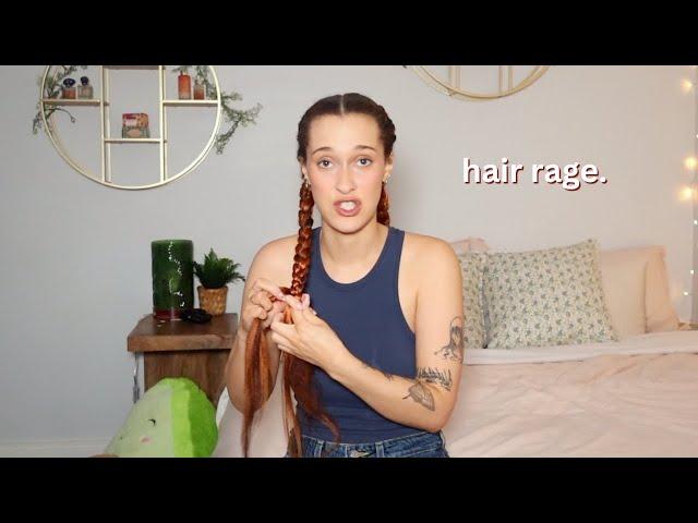 My hair hates me (GRWM jumbo french braids)