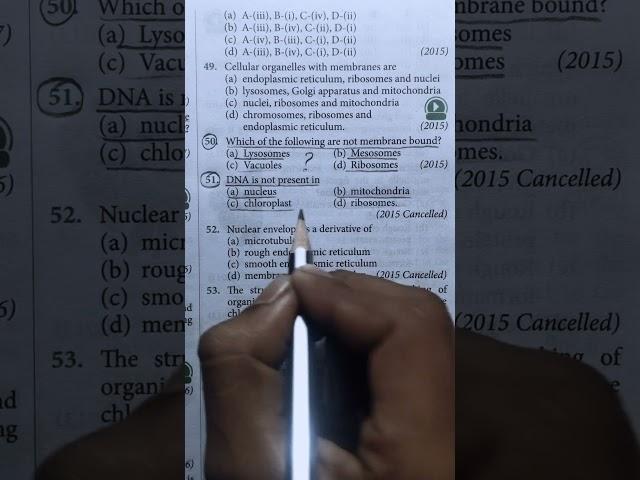 Cell - The Unit of Life (NEET) MCQ questions short videos #neetmcq #neetmotivation #shorts #biology