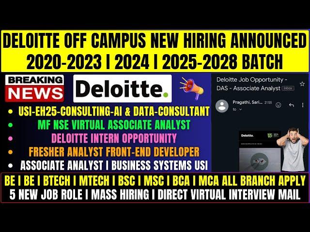 Deloitte Biggest OFF Campus Recruitment Drive For 2022 | 2023| 2024 | 2025 | 2026| 2027 | 2028 Batch