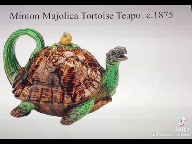 Minton Majolica Tortoise Teapot & Cover c.1875