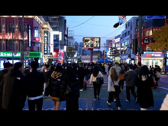 [4K 사람많은 홍대걷기]11.21(목)ㅣWalking through Hongdae on a crowded Thursday  #seoul#hongdae#walking#홍대#걷기