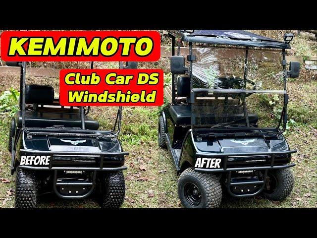 KEMIMOTO Club Car DS Golf Cart Windshield Review and How To Install Golf Cart Windshield