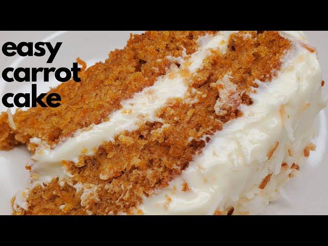 Easy Carrot Cake Recipe||HOW TO MAKE MOIST CARROT CAKE || JERENE'S EATS