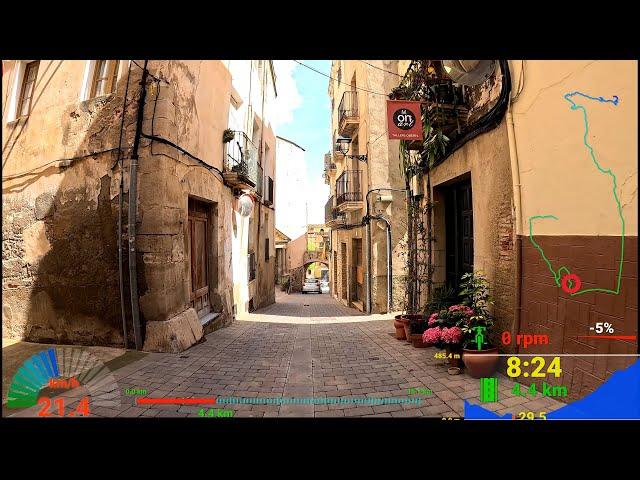 40 minute Indoor Cycling Workout Castell d Escarnalbou Telemetry 4K Video