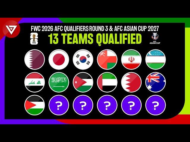  13 Teams Qualified FIFA World Cup 2026 AFC Asian Qualifiers Round 3 & Asian Cup 2027 after MD5