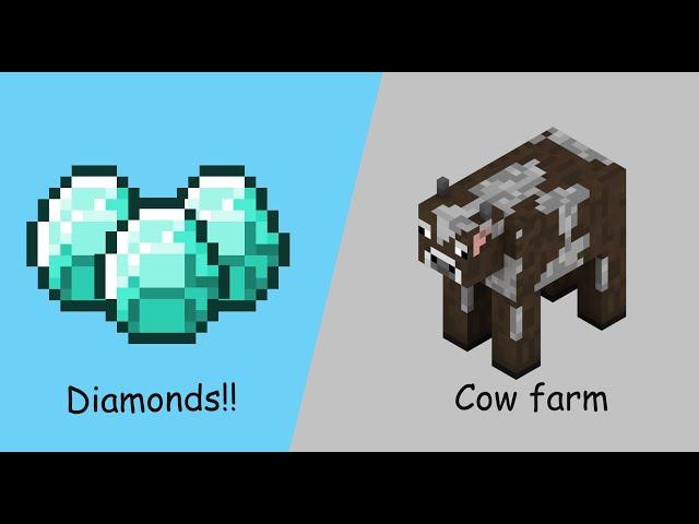 Finding Diamonds & Making simple cow farm  || Minecraft epi #3