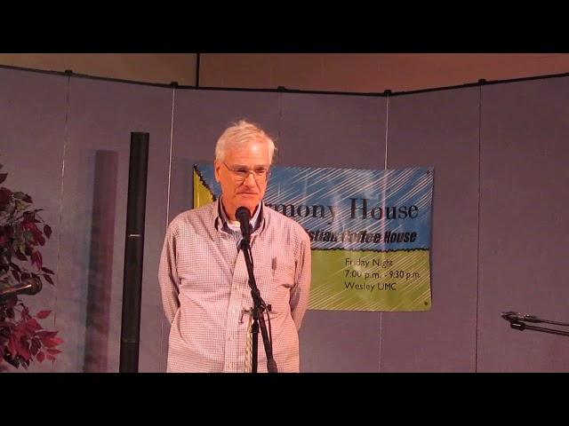 Adrian Whitcomb sings and explains origin of song "Jason and Julie," Harmony House Open Mic, 9/8/17