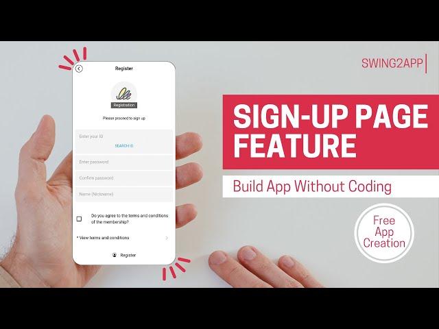 Build App Sign-up Page Without Coding | Swing2App |