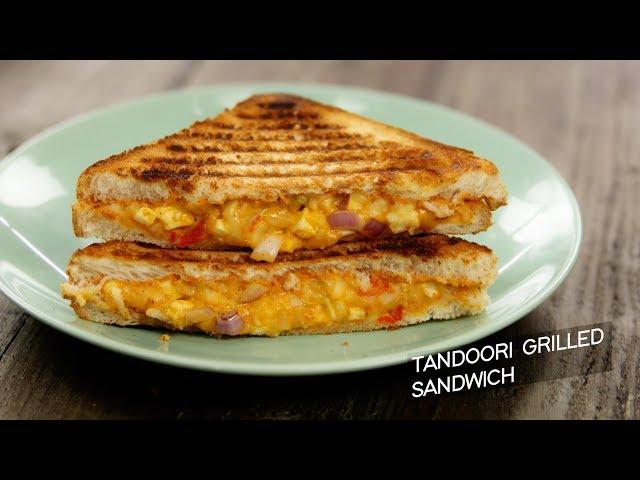 Tandoori Grilled Sandwich - cafe style veg grill cheese recipe CookingShooking