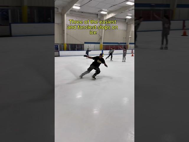 Easy and fancy stops on ice #figureskating #skate #skating #hockey #iceskating #iceskate