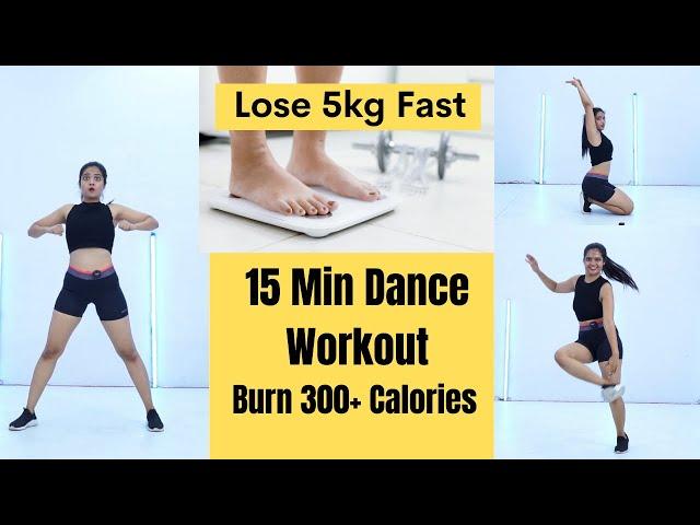 15 Min Daily Dance Workout for Weight Loss at home | Lose 5kgs Fast Challenge | Somya Luhadia