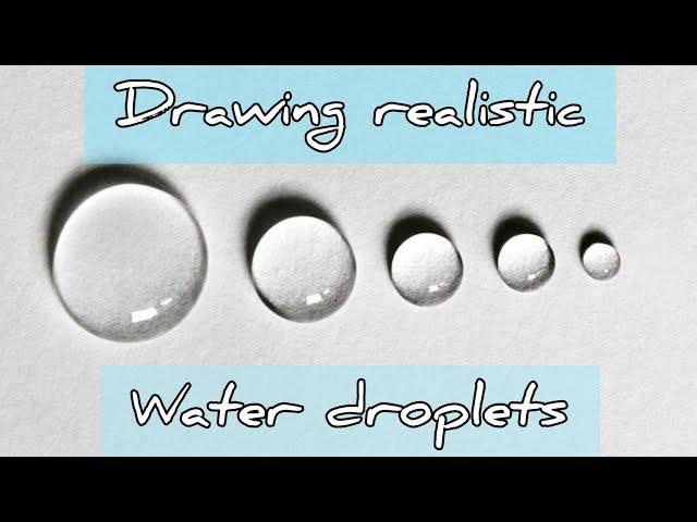 How to draw easy realistic water droplets | 5 easy steps | realism art tutorial