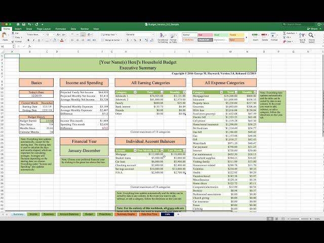 Household Budget Template and Tutorial (Excel) 2020 Update