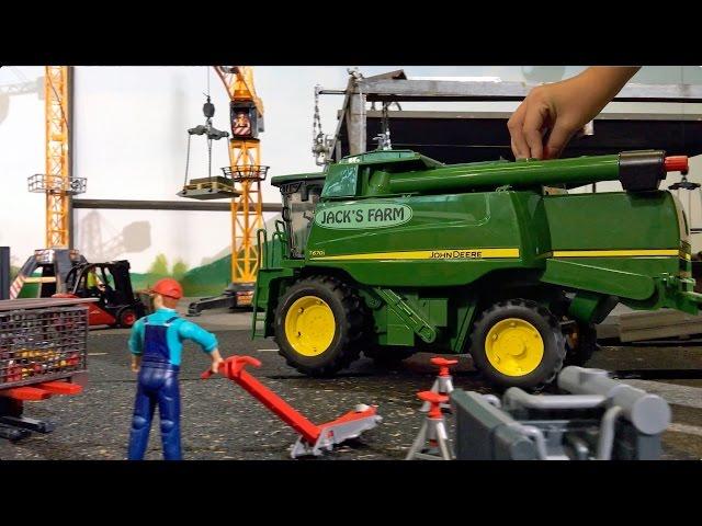 BRUDER TRACTORS for Children FARM WORLD all machines in  Bruder John Deere Combine Harvester!