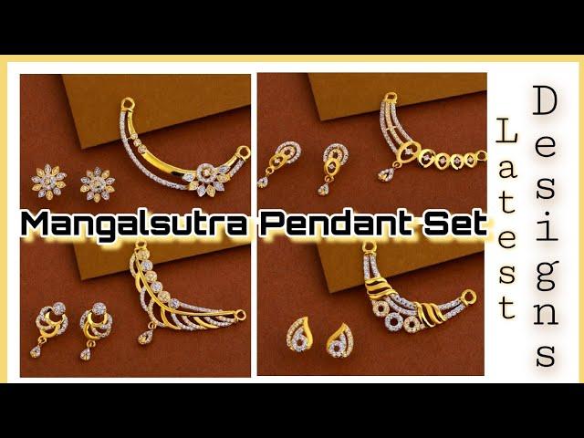 22kt Gold Stylish Diamond Mangalsutra Pendant Set || Latest Unique Mangalsutra Pendant Designs