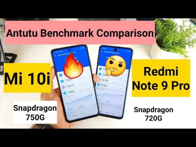 Mi 10i vs redmi note 9 pro Antutu benchmark comparison