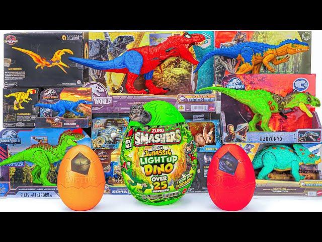 Jurassic World Unboxing Review ASMR| Dino Smashers Surprise ,Spiderman Trex ,Triceratops ,Allosaurus