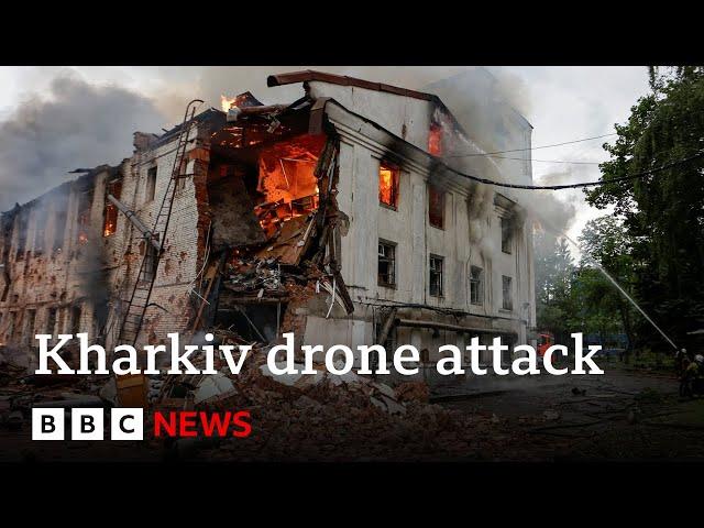 Biggest drone strike hits Ukraine's second city Kharkiv | BBC News