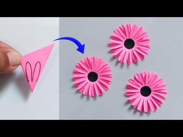 Easy Paper Flower Making Craft | How To Make Paper Flower | Paper Flower Making Step By Step