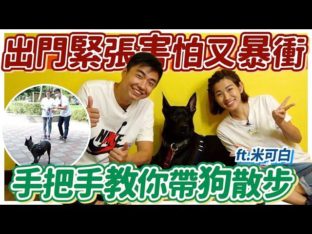 出門緊張害怕又爆衝！手把手教你帶狗散步 ft.米可白 Dog Walking Tips｜熊爸估狗