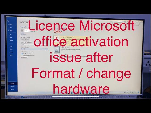 How to fix solve Licence Microsoft office activation issue after format or Change hardware