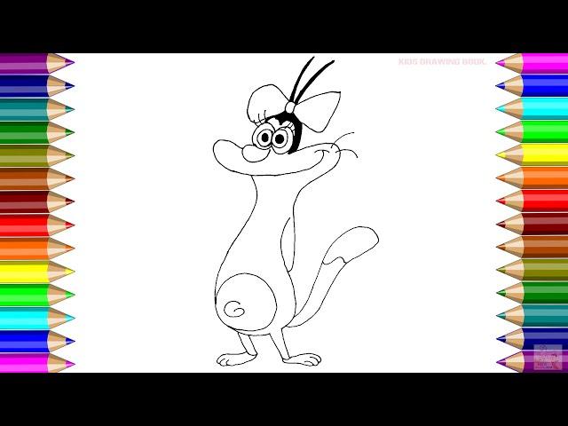 KIDS DRAWING BOOK! HOW TO DRAW OLIVIA FROM OGGY AND THE COCKROACHES STEP BY STEP! HD NEW 2020