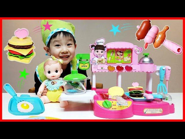 콩순이 콩셰프 레스토랑으로 주방놀이 하고 요리도 만들고 장난감 놀이 뉴욕이랑 놀자 NY Toys