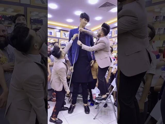 Measure of Long Height man www.zamelect.ae Watch️Video and enjoy#Abdul Ghafoor#Muhammad_Shakoor