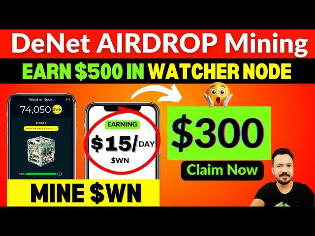 Denet Airdrop Mining  Denet Watcher Node Denet Tutorial Step by Step Guide Depin Crypto Mining App