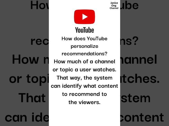 HOW DOES YOUTUBE PERSONALIZE RECOMMENDATIONS | WHAT VIDEOS ARE OFTEN WATCHED | YOUTUBE ALGORITHM TIP
