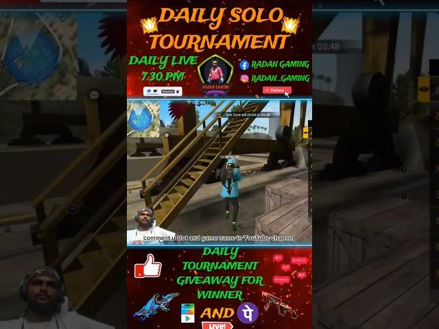 FF solo tournament daily live giveaway of winner with RADAN GAMING anna#livestream #ffshorts