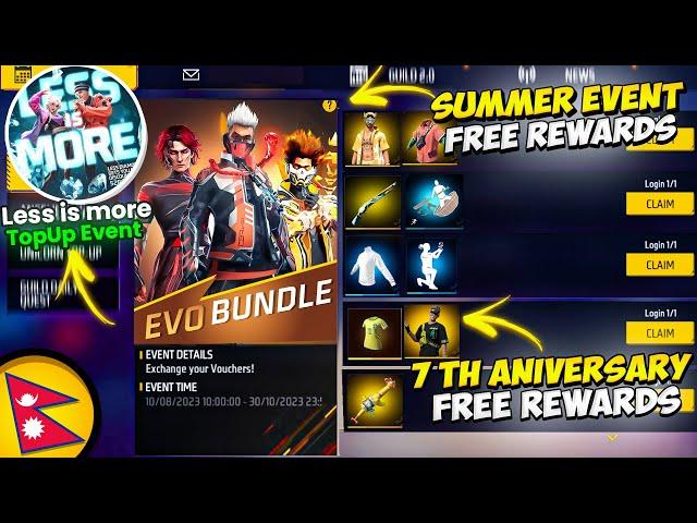 Claim 7th Anniversary & Summer Event Free Rewards- Free Fire New Event Bangladesh Server