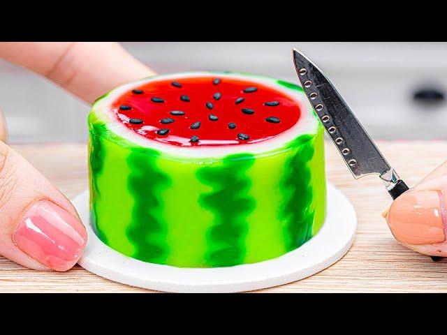 Jelly Making  Coolest Miniature Watermelon Cake Decorating | Amazing Miniature Fruit Dessert Recipe