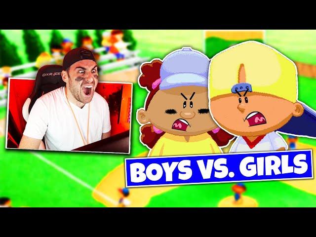 Backyard Baseball but it's the best BOYS vs. the best GIRLS...