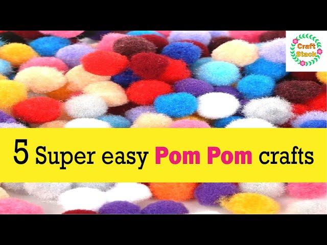 5 Super Easy Pom Pom Crafts | @CraftStack