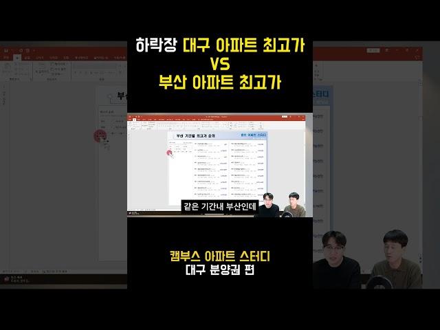 대구VS부산 아파트 최고가 비교