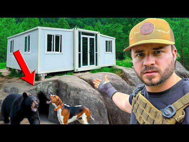 Chinese Tiny Hunting Cabin! (Caught a Bear in a Cave)