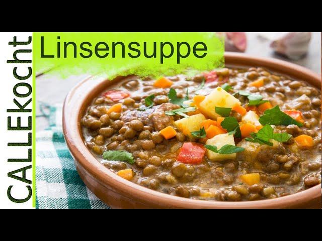 Deftige Linsensuppe zubereiten und kochen nach Omas Rezept