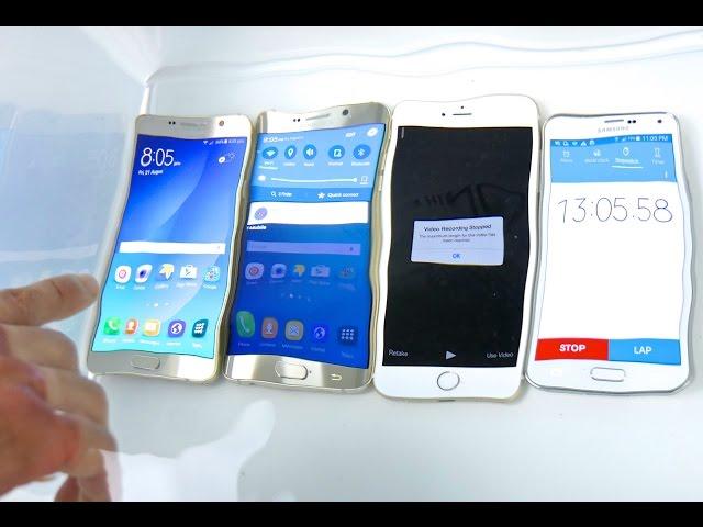 Samsung Galaxy Note 5 VS S6 Edge Plus VS iPhone 6 Plus Water Test! Waterproof?